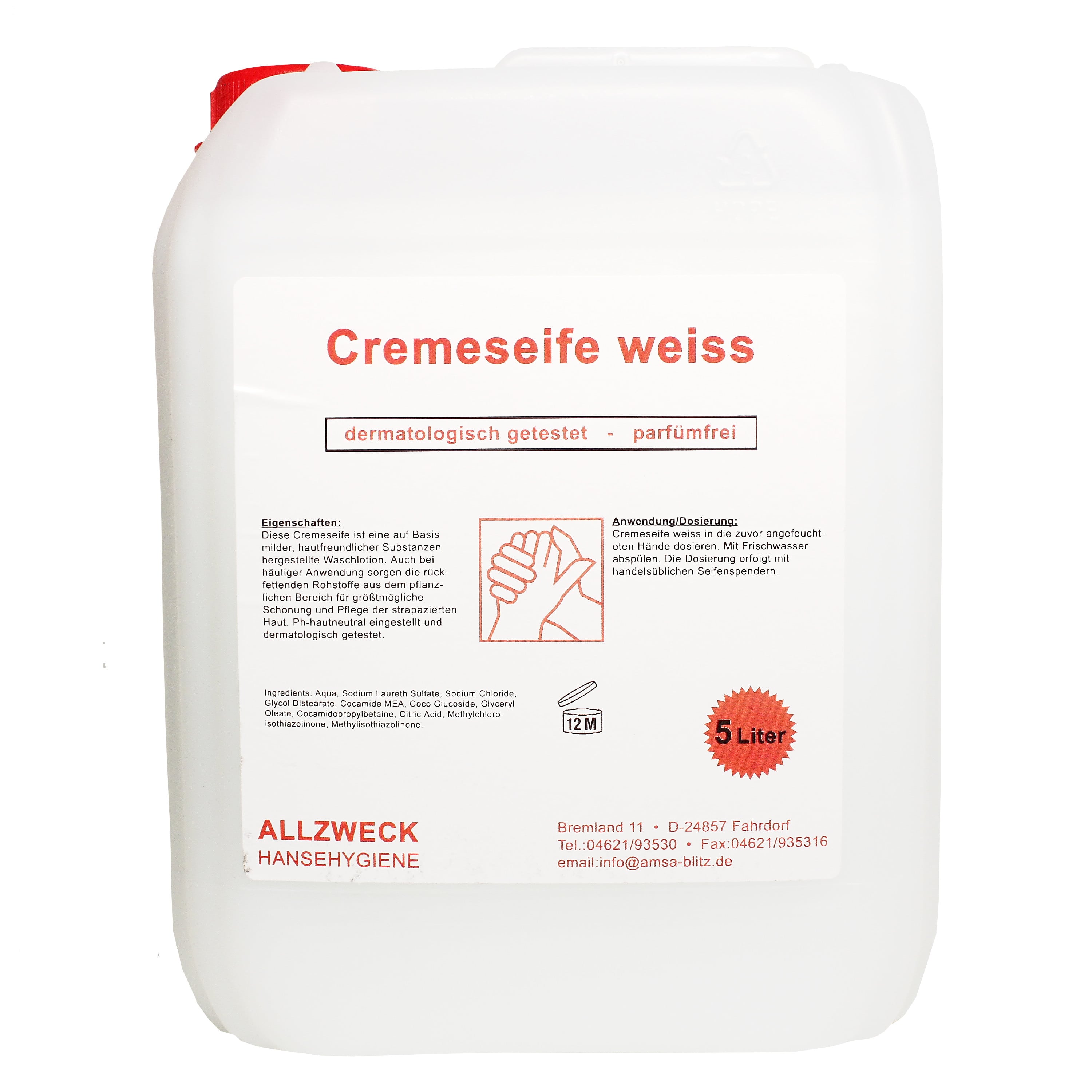 Cremeseife Weiß, 5 l