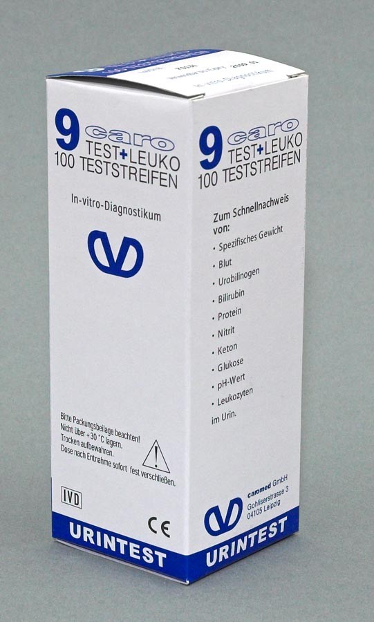 Caro 9 + Leuko Urinteststreifen, 100 Stk.