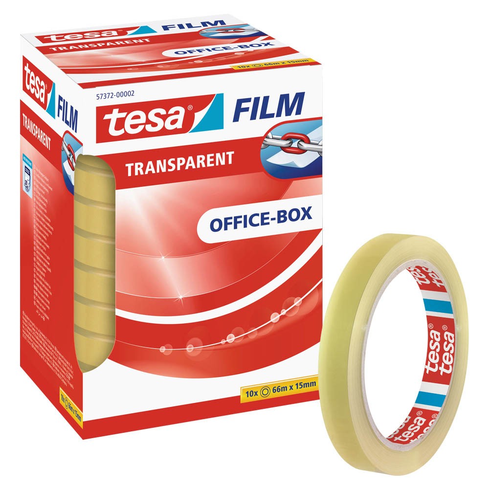 Tesa Klebefilm Office Box 66mx15mm transparent, 10 Rollen