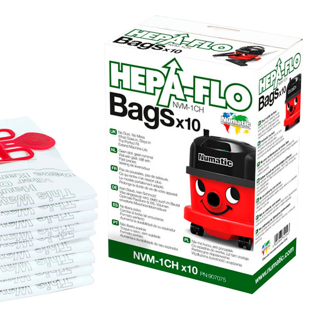 Numatic Hepa-Flo Staubsaugerbeutel, Vlies, 10 Stk., für