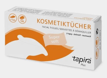 Tapira Plus Kosmetiktücher 2-lg., 20x21 cm, 100 Stk.