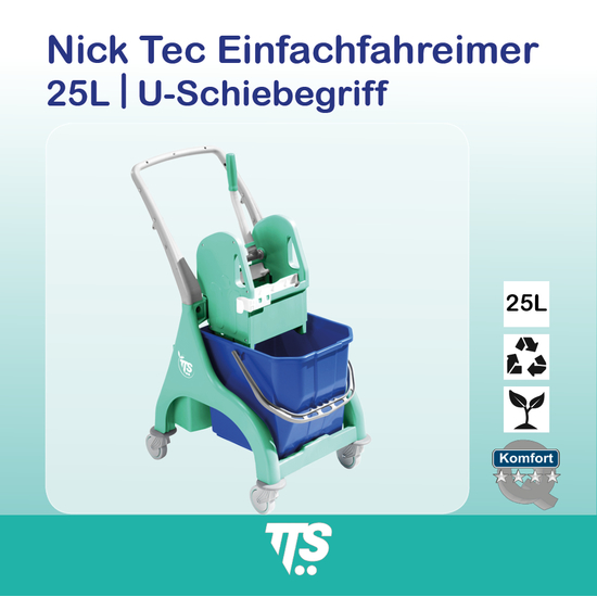 TTS Nick Einfahreimer, grün, 25 l Eimer und Presse