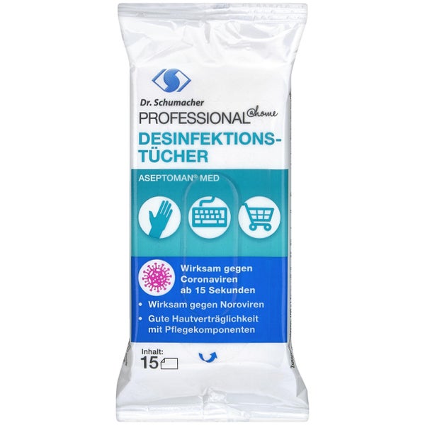 Aseptoman med Handdesinfektionstücher, 15 Stk.