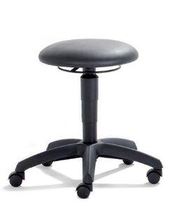 Drehhocker schwarz gepolstert Kunststoff-Fußkreuz schwarz