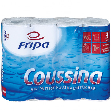 Küchenrollen Fripa Coussina 3-lagig hochweiß 4er Pack