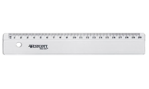 Westcott Lineal 20 cm Kunststoff transparent