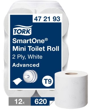 Tork SmartOne Mini Topa 2lg T9 Tissue 12Rll á 620Bl