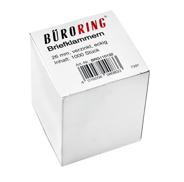 Büroklammern 26 mm verzinkt, 1000 Stk.