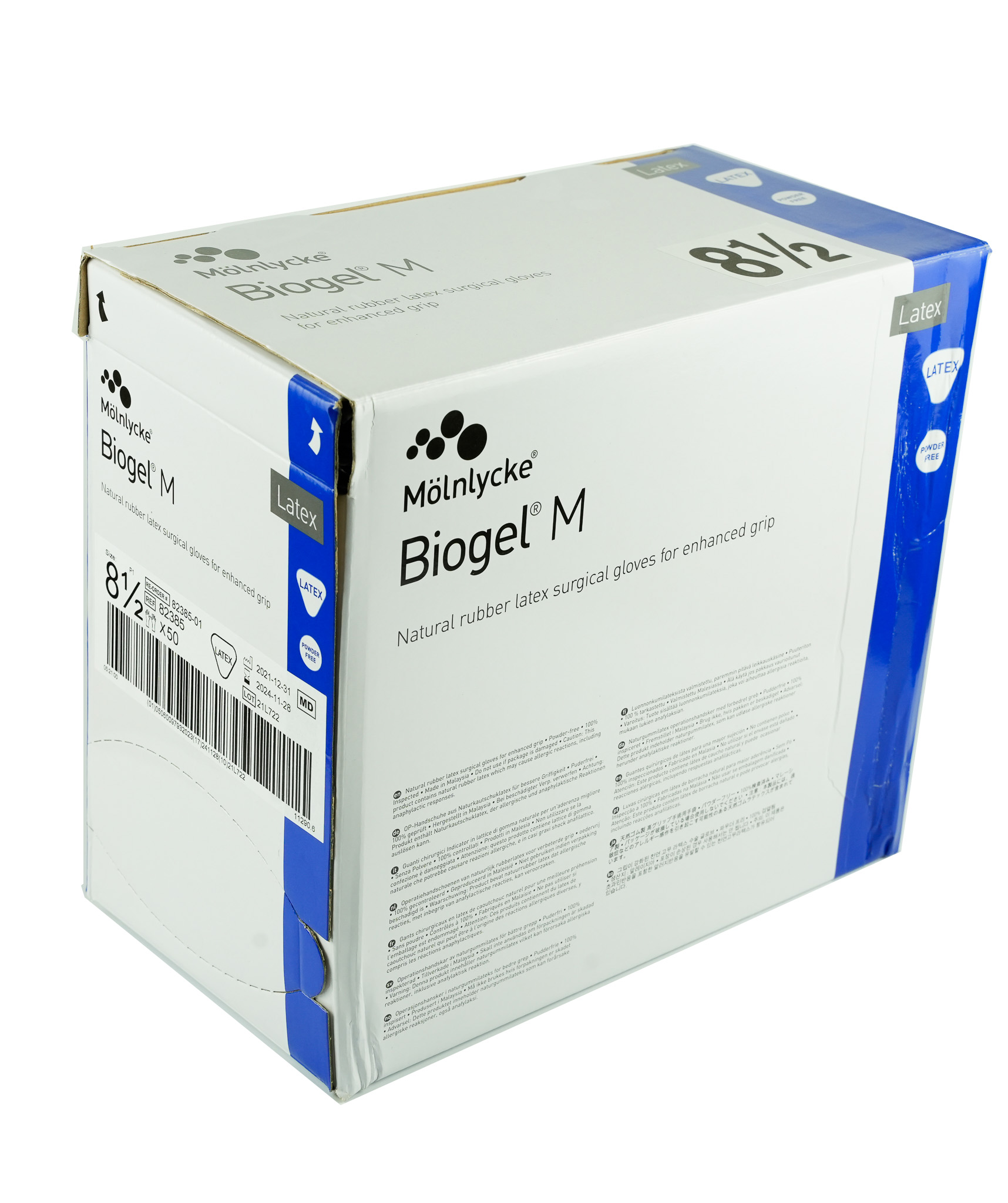 Biogel M OP-Handschuhe Latex puderfrei Gr.8,5, 50 Paar