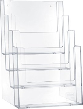 Tischprospekthalter 4 Taschen für DIN A5 glasklar