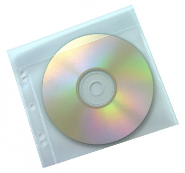CD/DVD Hülle PP 1CD transp. abheftbar Klappe 100St