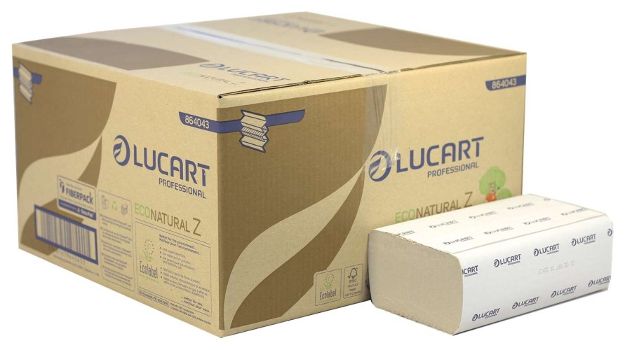 Falthandtücher Lucart EcoNatural Z 22.5x24cm 2-lg., 3000 Stk
