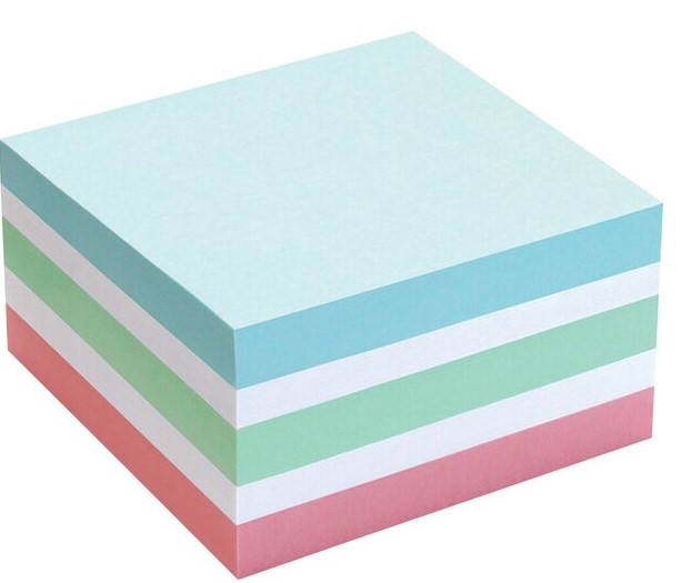 Haftnotizen 76x76 mm pastell, 6x100 Blatt