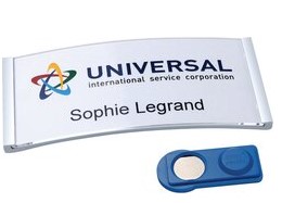badgepoint Namensschild 80x34 mm, edelstahl, 10 Stk.