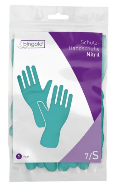 Schutzhandschuh Nitril, latexfrei, Bing., 1 Paar grün,Gr. S
