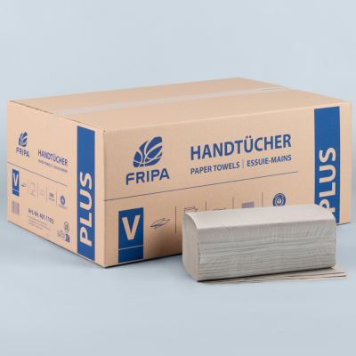 Falthandtücher Fripa Plus 25x23 cm 1-lg. V-Falz natur 5000 S