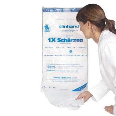 Einmalschürzen Clinhand Herren 140 cm 35µm weiß, 50 Stk.