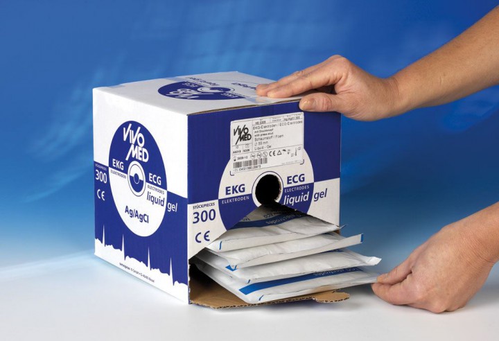 EKG Elektroden Vivomed Liquid 55 mm Schaumstoff, 30 Stk.
