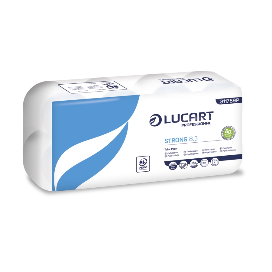 Toilettenpapier Lucart Strong 8.3 Kleinrollen 3-lg., 9x8 Rll