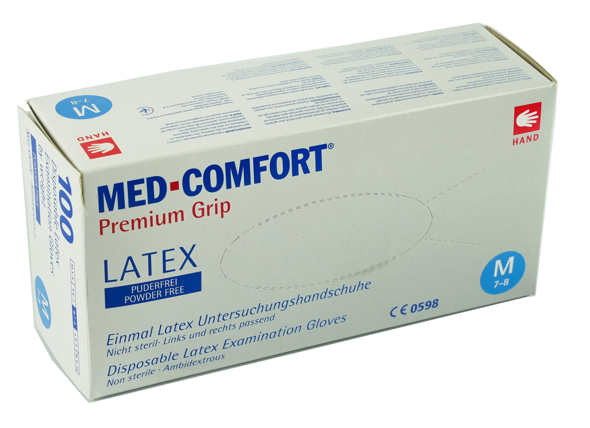 Med-Comfort Premium Grip Gr.M Latex puderfrei, 100 Stk.