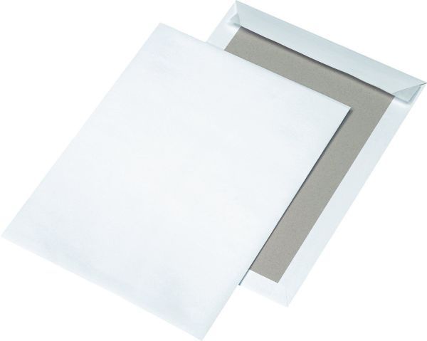 Versandtasche C4 mit Papprückwand, weiß, ohne Fenster, HK, 1