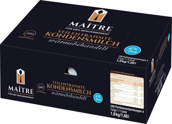 Maitre Kaffeesahne 4% Fett, 240x7,5 g