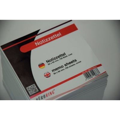 Ersatz-Notizzettel, 90x90x90 mm, weiß, 700 Blatt