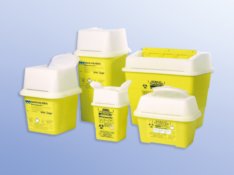 Kanülensammler/Abwurfbehälter Sharpsafe eckig