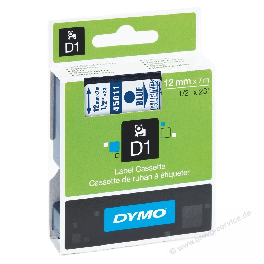 Dymo Schriftbandkassette 12mmx7m schwarz auf weiß